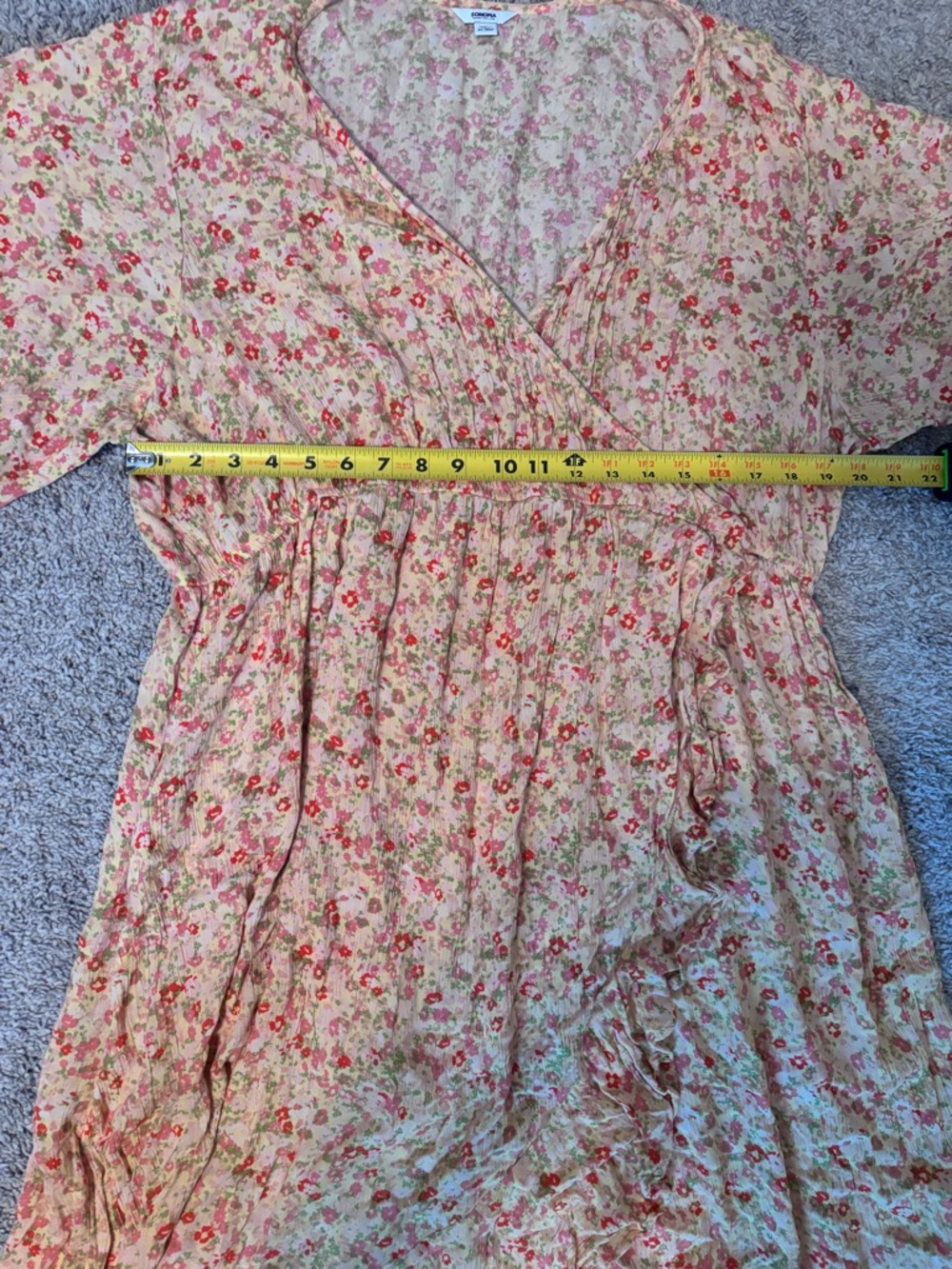 Sonoma Floral Wrap Dress Boho Cottagecore Midi Ruffle Hem Size XL - Picture 9 of 13